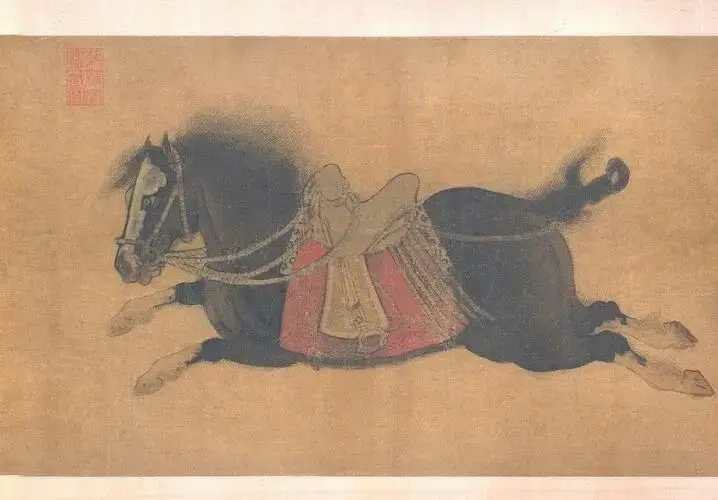 金 赵霖《昭陵六骏图》，赵霖（公元12世纪）〔金〕雒阳（今河南洛阳）人，生卒年不