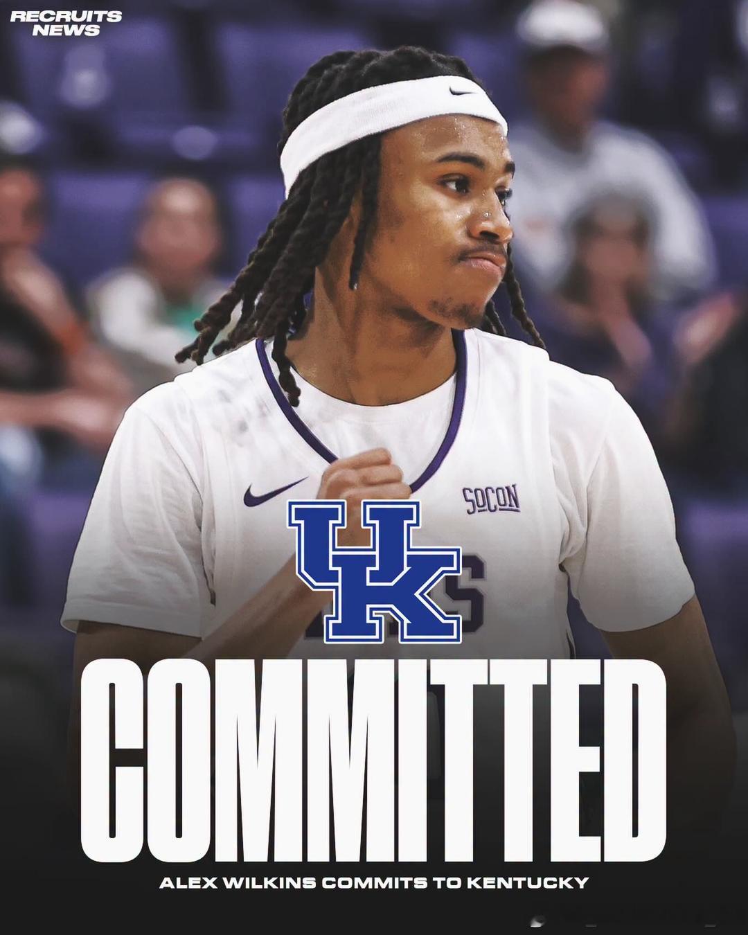 福尔曼大学后卫亚历克斯·威尔金斯(Alex Wilkins)转学加盟肯塔基大学这
