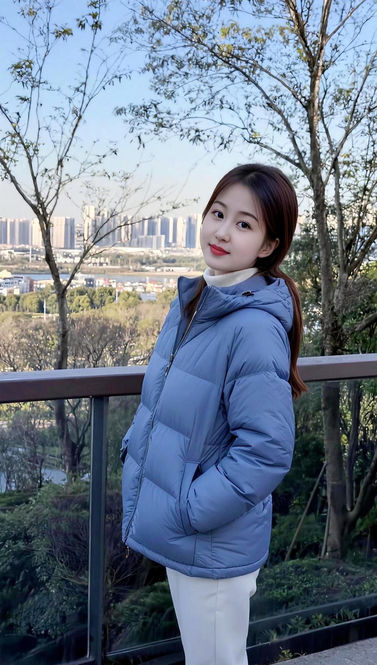 AI浅蓝生活照 随变ai随便玩 冬季穿搭 穿出你的时尚你的感觉 抖音玩法合伙人计