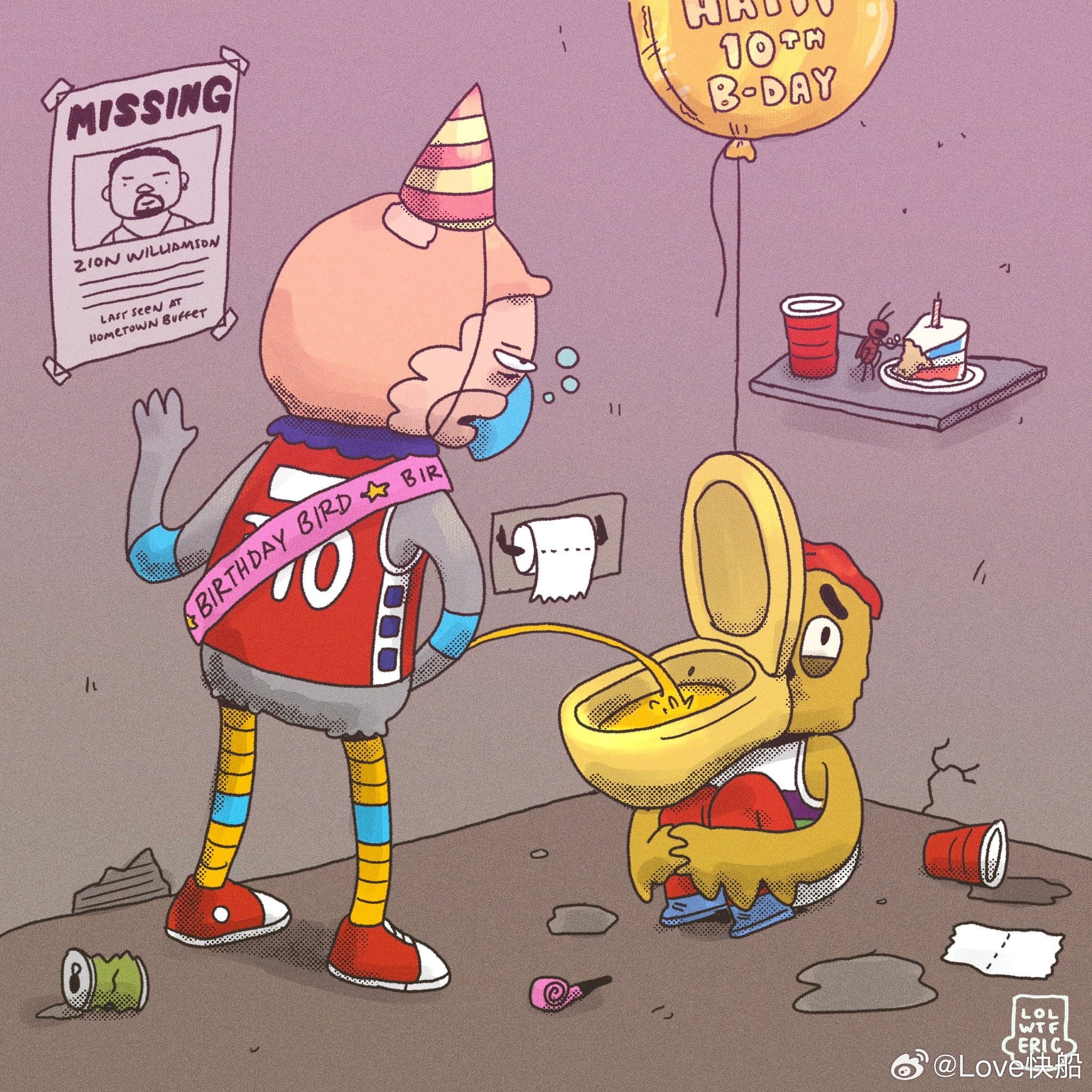 今天快船插画师的画风，有点狂