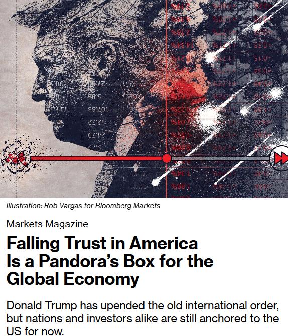 美媒：美国信任危机正在打开全球经济的潘多拉魔盒

特朗普执政以来，"TACO交易