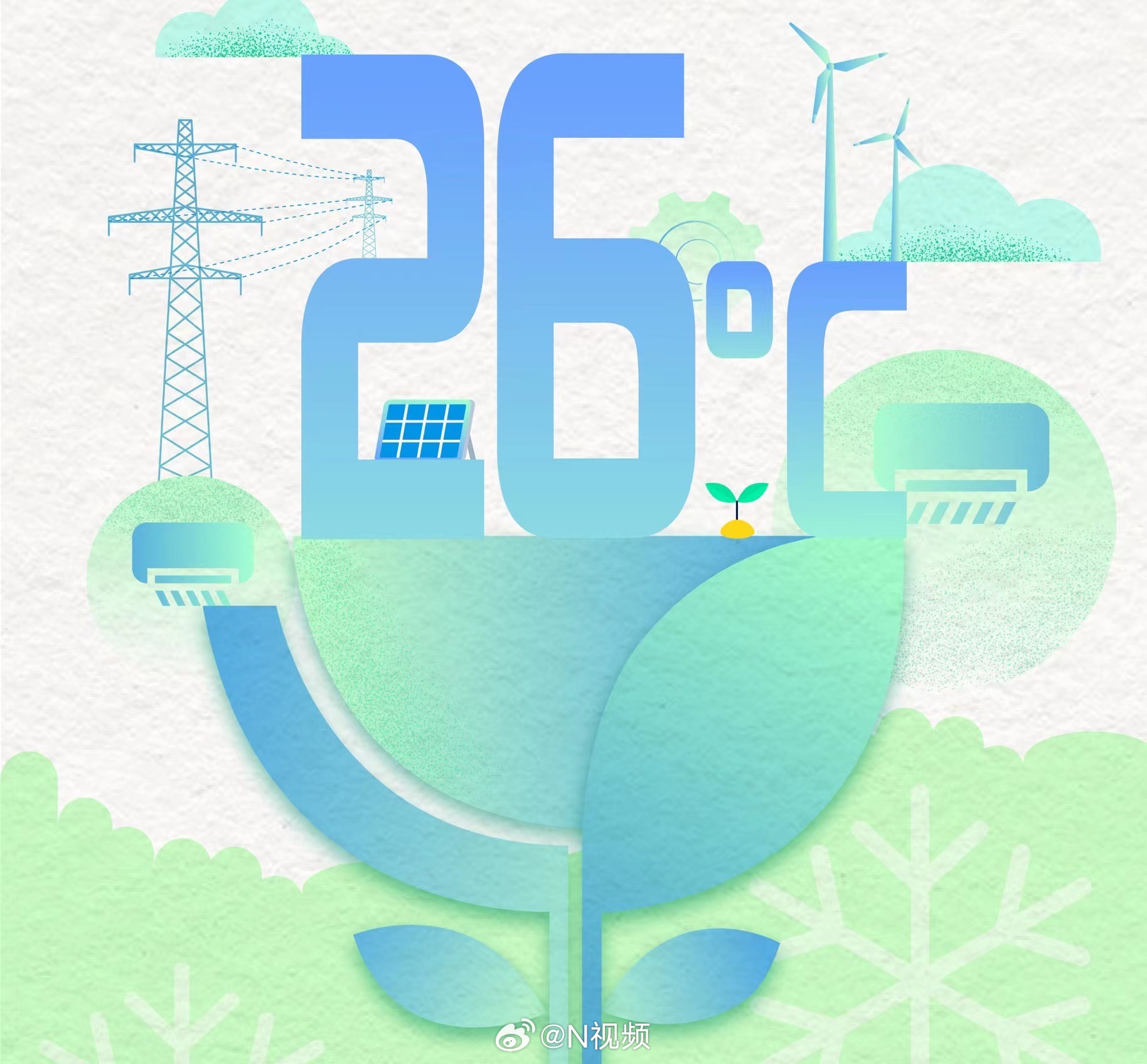 #三口之家空调高1度暑假能省300多元#【这个夏天，空调不低于26℃，让你省电省