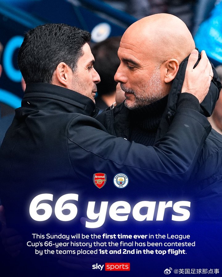 天空体育：本周日将是英格兰联赛杯66年历史上首次由联赛前两名会师决赛🏆阿森纳v