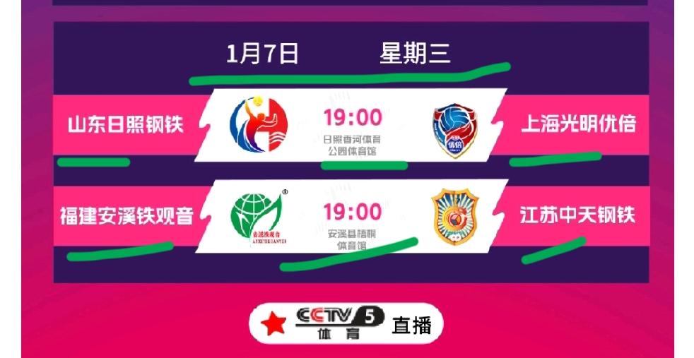 周三赛程！山东对阵上海 江苏对阵福建！

今天晚上继续有两场第七轮比赛，山东女排
