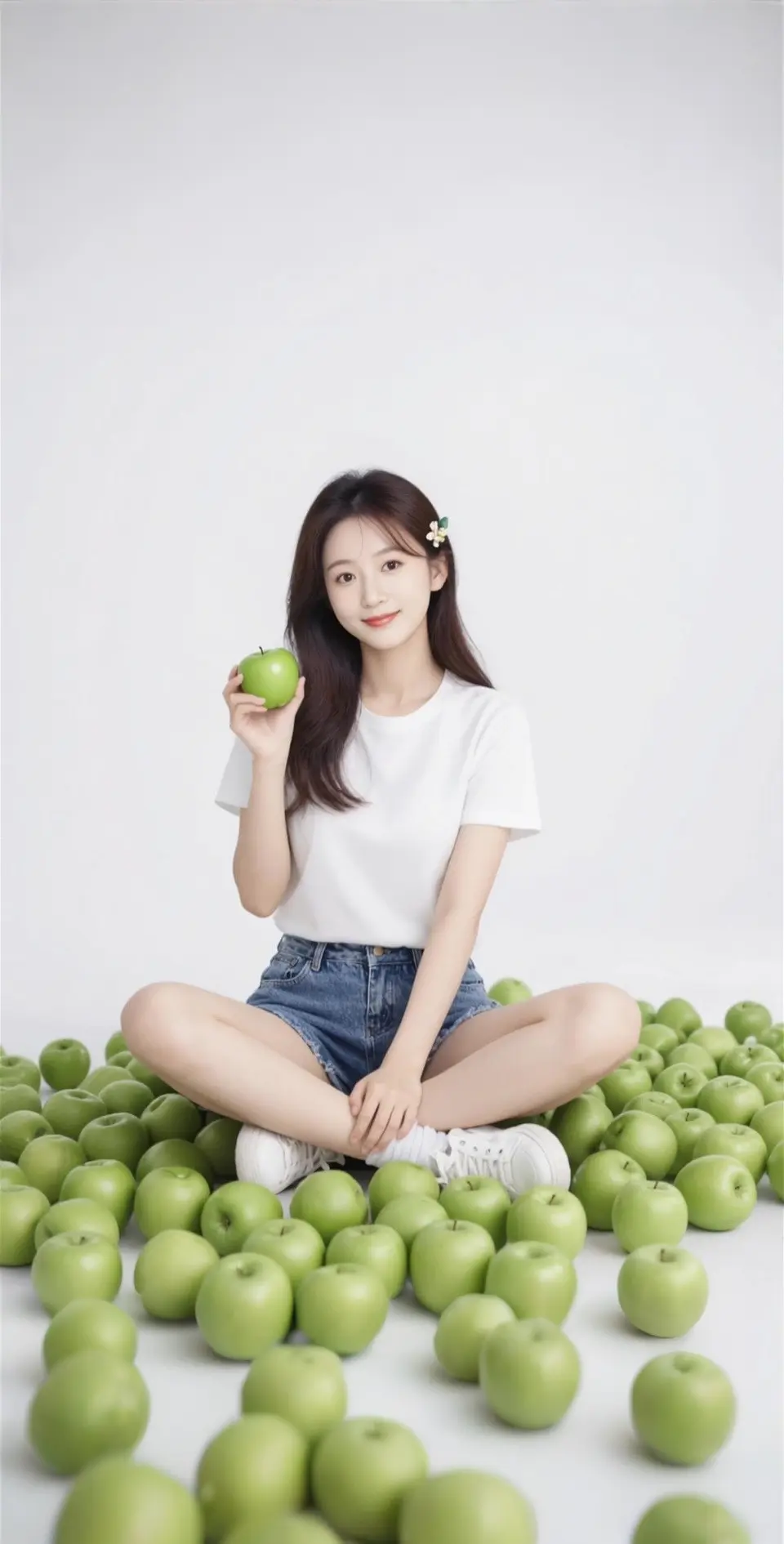 AI扩图 AI清新少女照