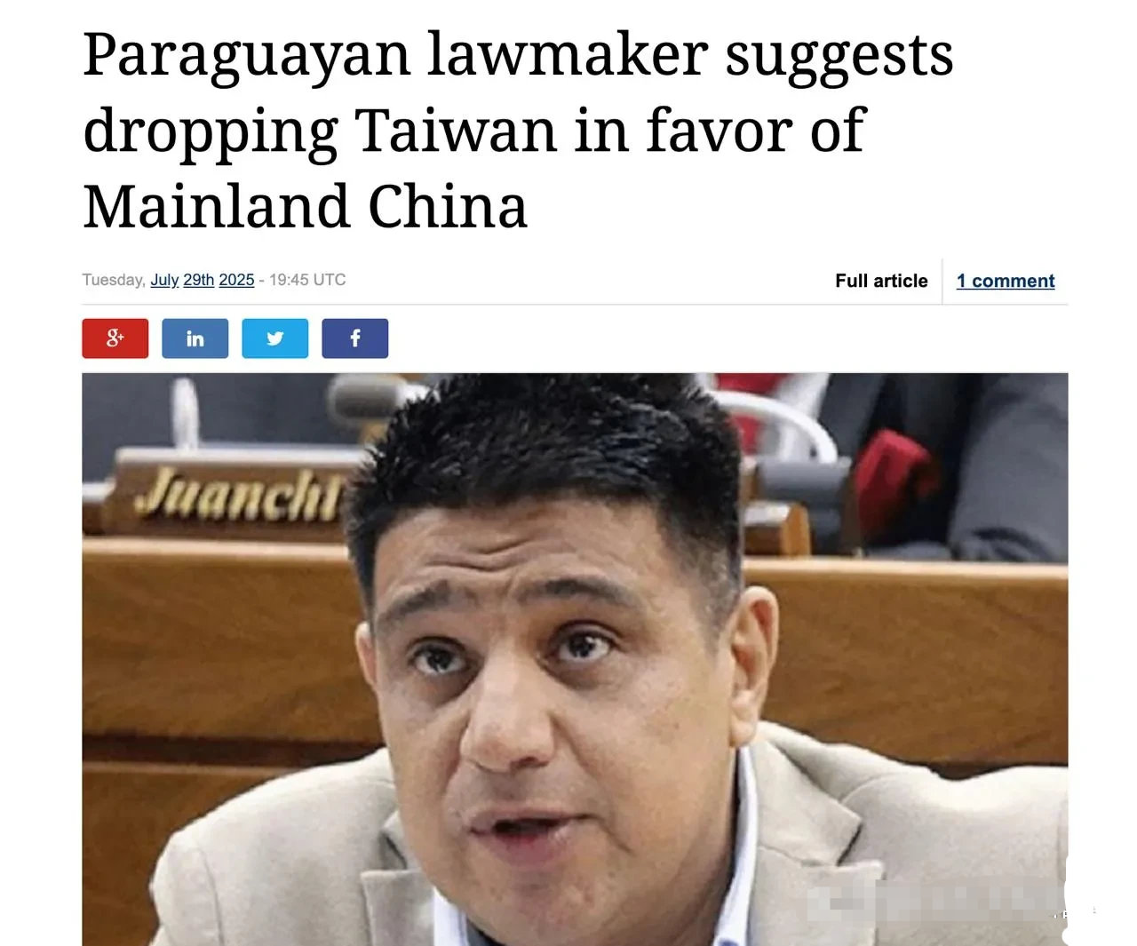 记录者[超话]越来越少近日，巴拉圭国会议员乌戈·梅萨率团访华归来，呼吁就承认中国