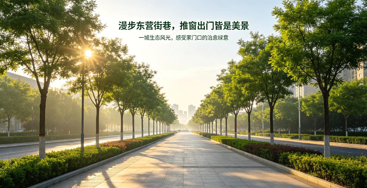 漫步东营街巷，推窗出门皆是美景
一城生态风光，感受家门口的治愈绿意