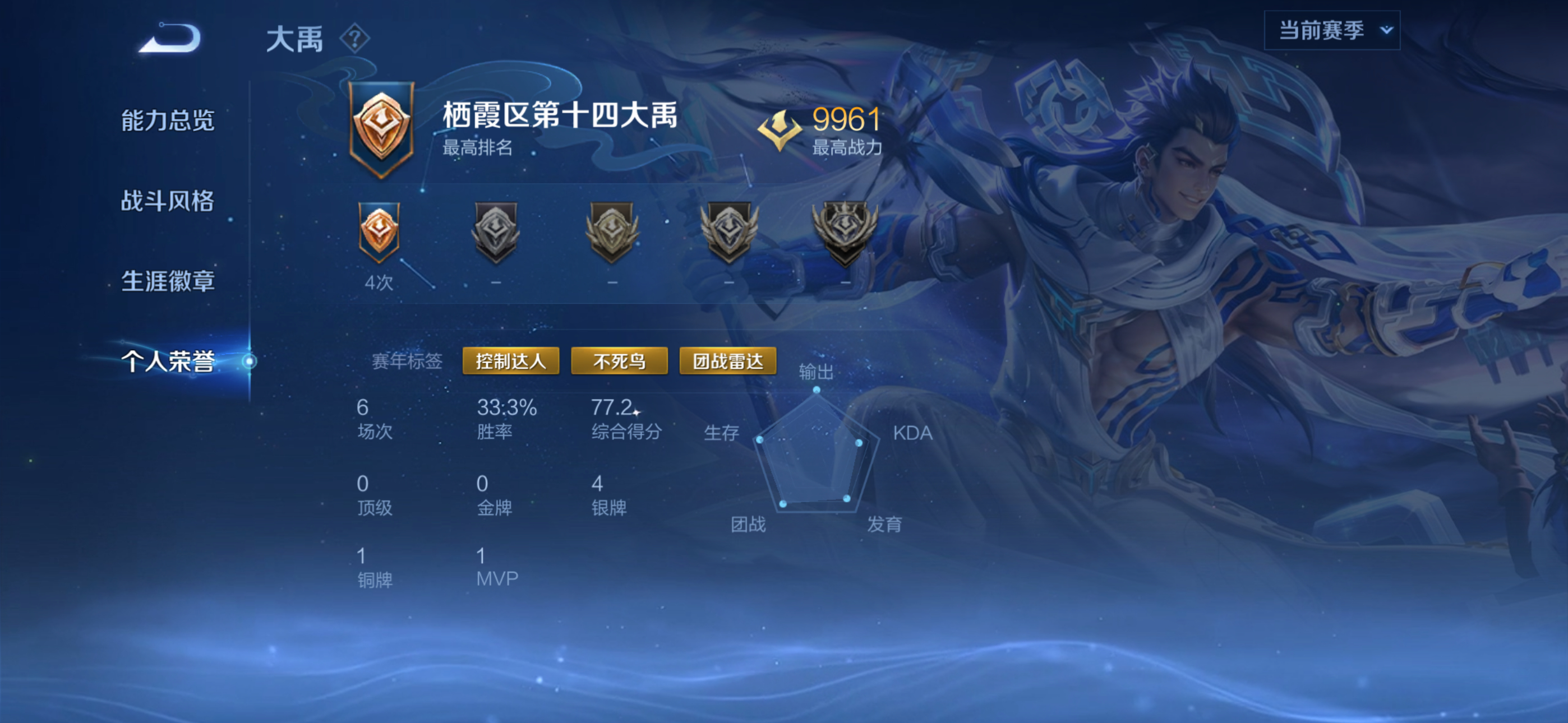 你走过的路,每一步都算数 【5.31晚间无畏巅峰赛】第一把 大禹 胜 银牌🥈 