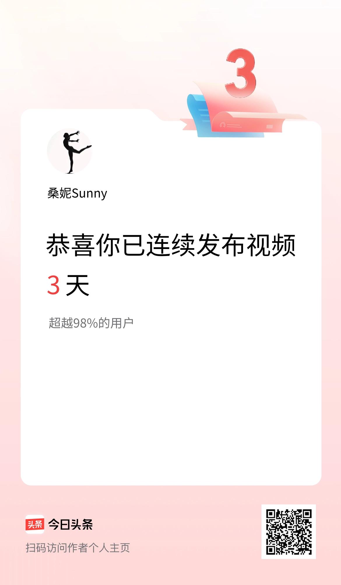 我在头条连续视频投稿3天