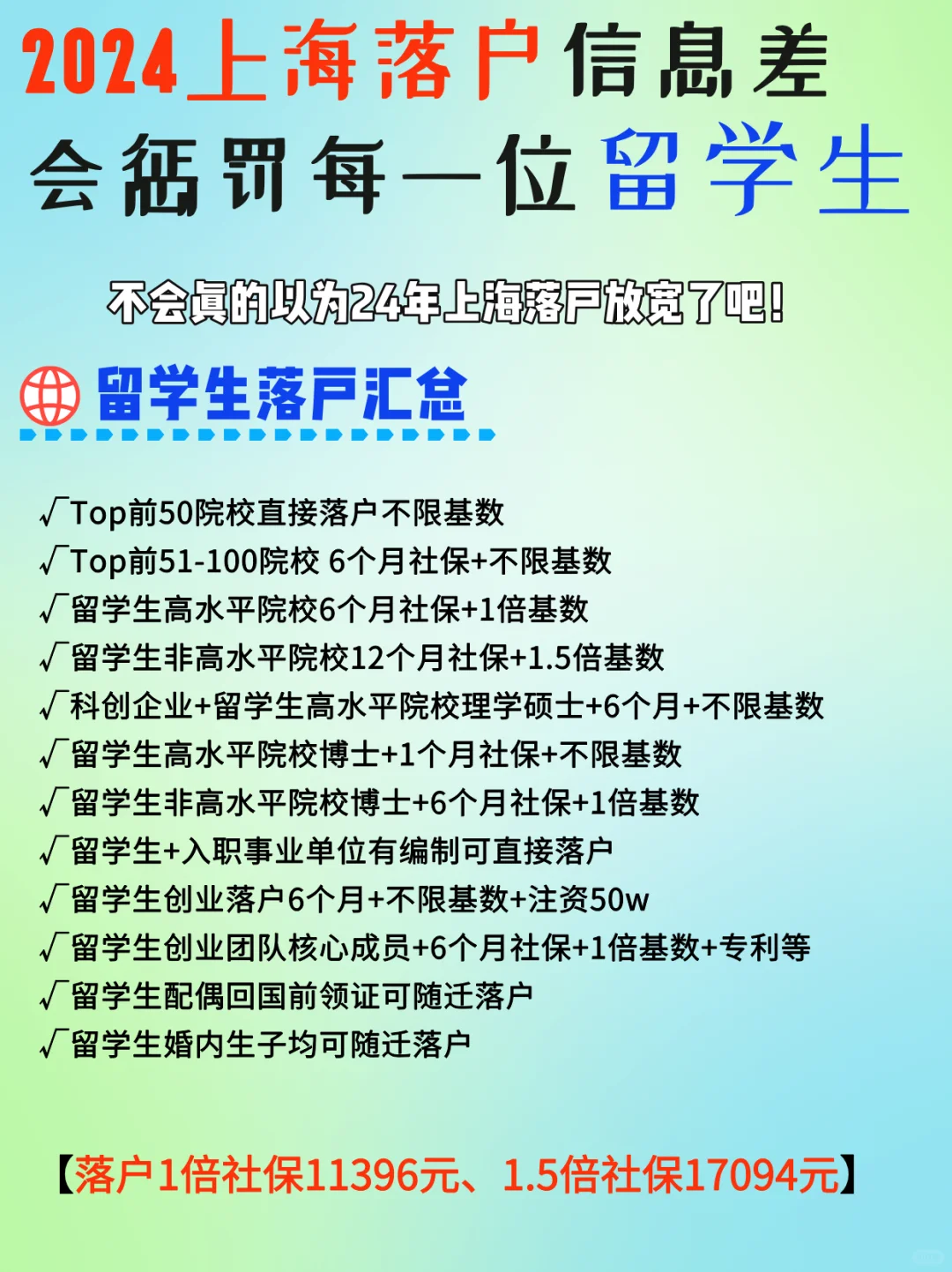 24留学生上海落户方式及失败原因汇总🆘