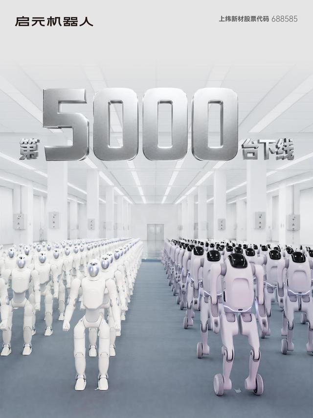 物理AI量产里程碑：启元机器人第5000台个人机器人下线