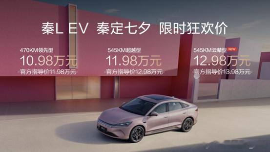 秦L EV云辇型震撼上新，定义中级纯电轿车新标杆 8月29日，比亚迪在2025成
