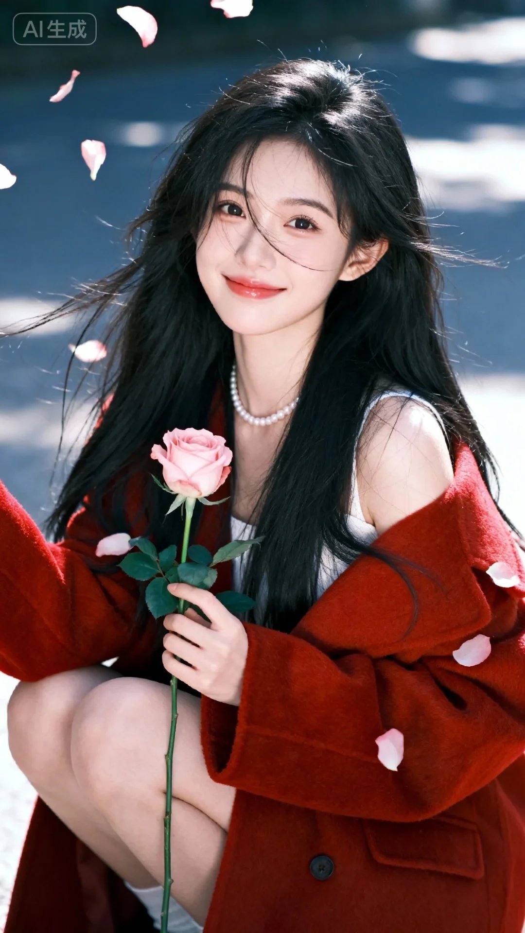 2025秋冬新款西西里红色双面绒宽松高级感毛呢厚外套，专为小个子女性设...