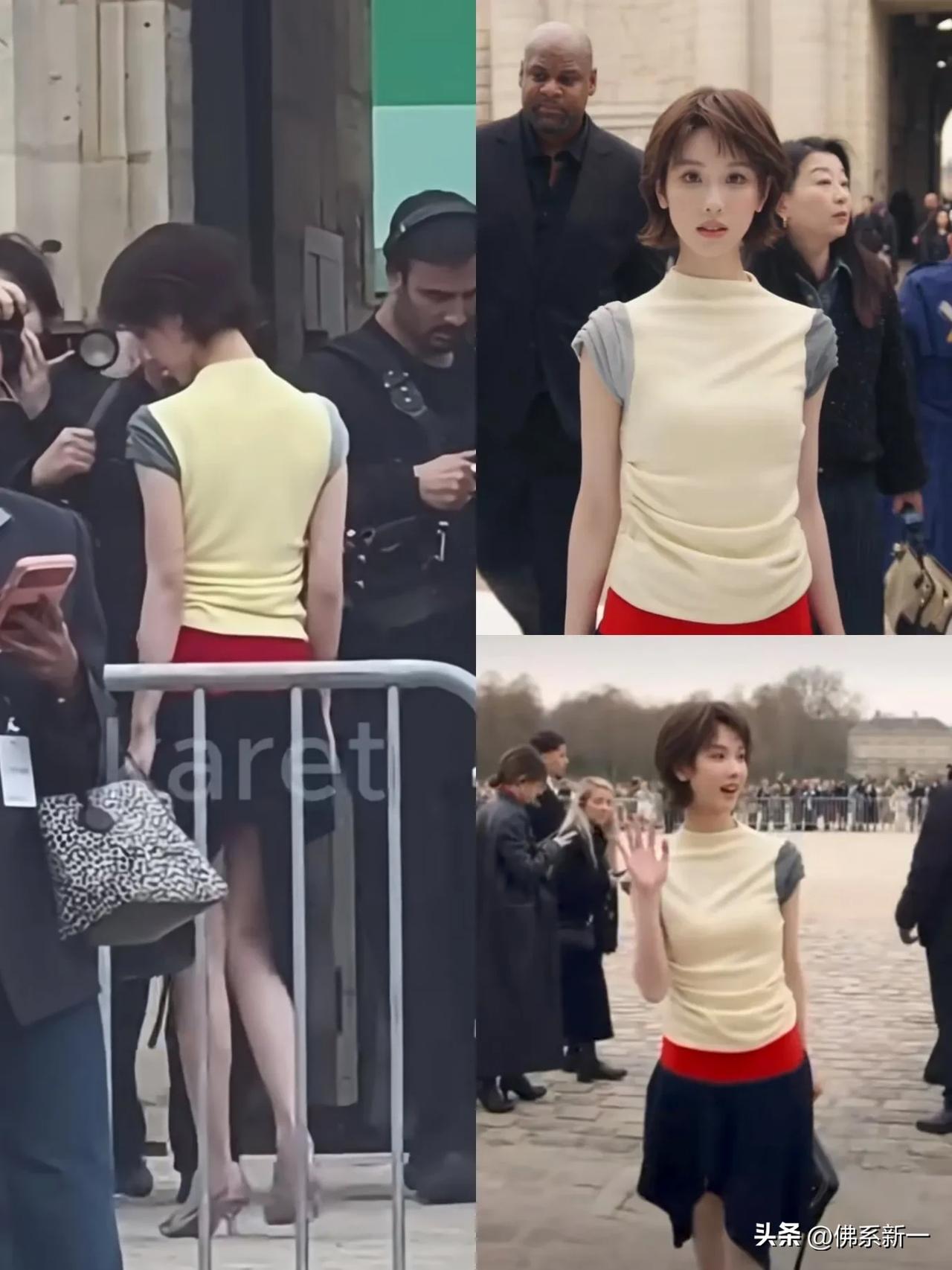 妈呀，这是真美的像ai了
陈都灵巴黎时装周–罗意威秋冬大秀，穿着短裙露出大长腿，