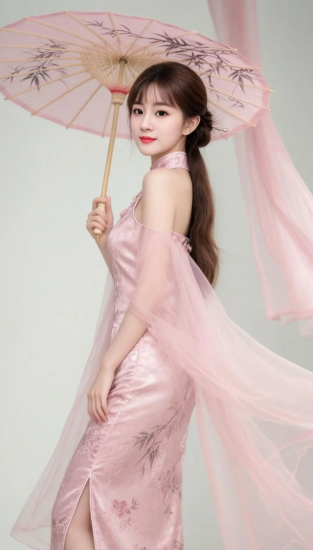 AI粉伞佳人影 ai创作