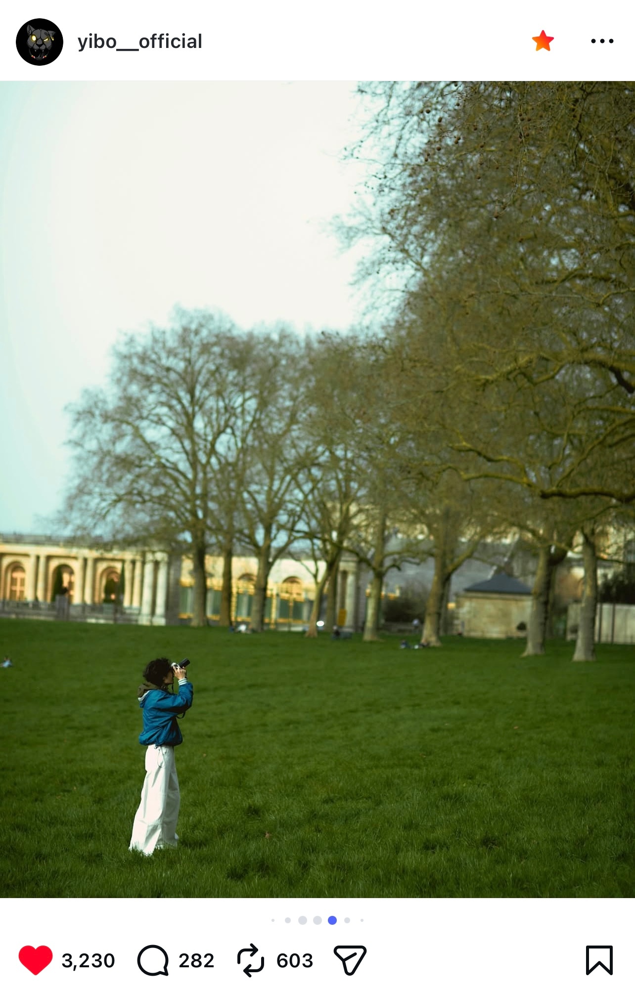 ins 更新 网页链接大家多去点点👍王一博巴黎时装周