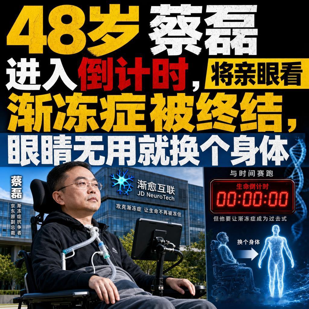 突发！全身瘫痪只剩眼球能动，蔡磊却放话要把意识传进机器人。
2026年6月21日