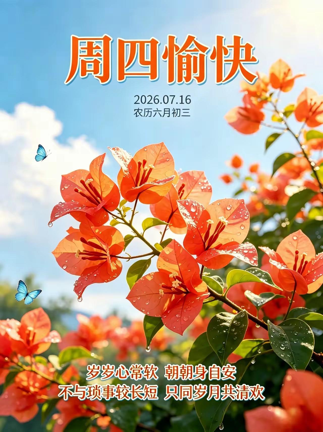 7.16日[燃烧的心][福]早上好[招财进宝][心]
伏天热难耐，心静自然凉！愿