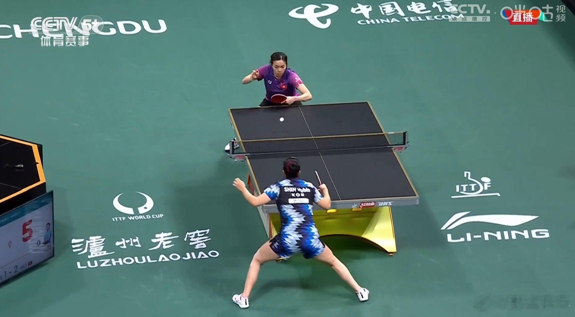 申裕斌3比0吴咏琳  2024成都国际乒联混合团体世界杯第二阶段，中国香港队对阵