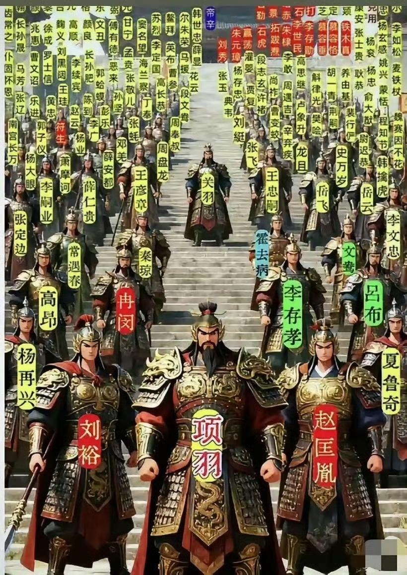 华夏五千年猛人猛将榜，项羽霸王C位谁敢不服？ ​​​