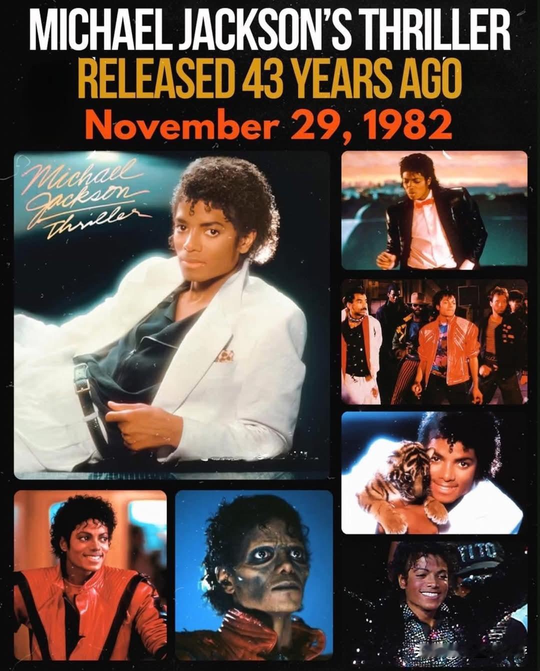 1982年11月29日，《颤栗》正式发行
《惊悚》是史上销量最高的专辑，全球已售