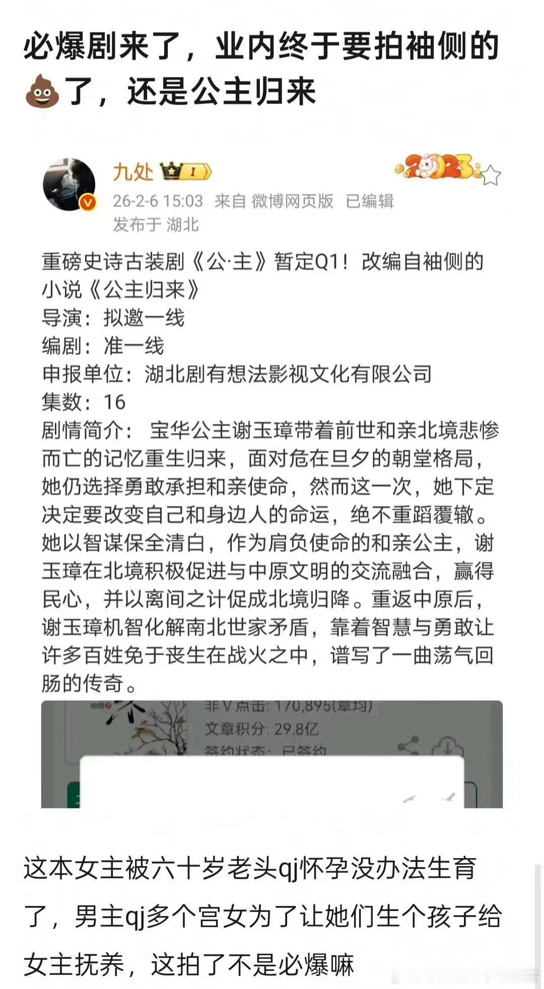 袖侧公主归来影视化 好炸裂的剧情啊，这种有影视化的必要吗