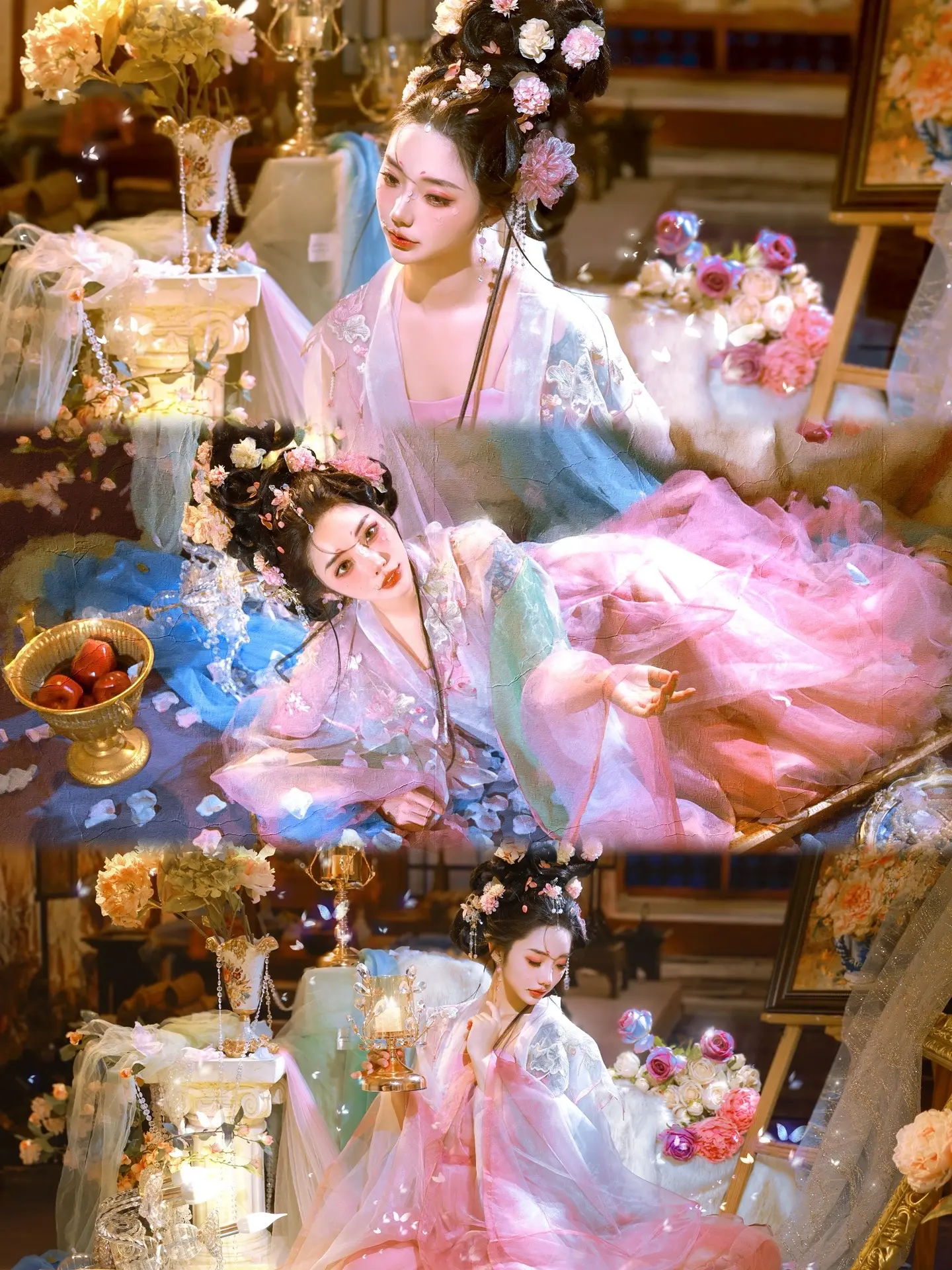 当东方花神走进西方油画。