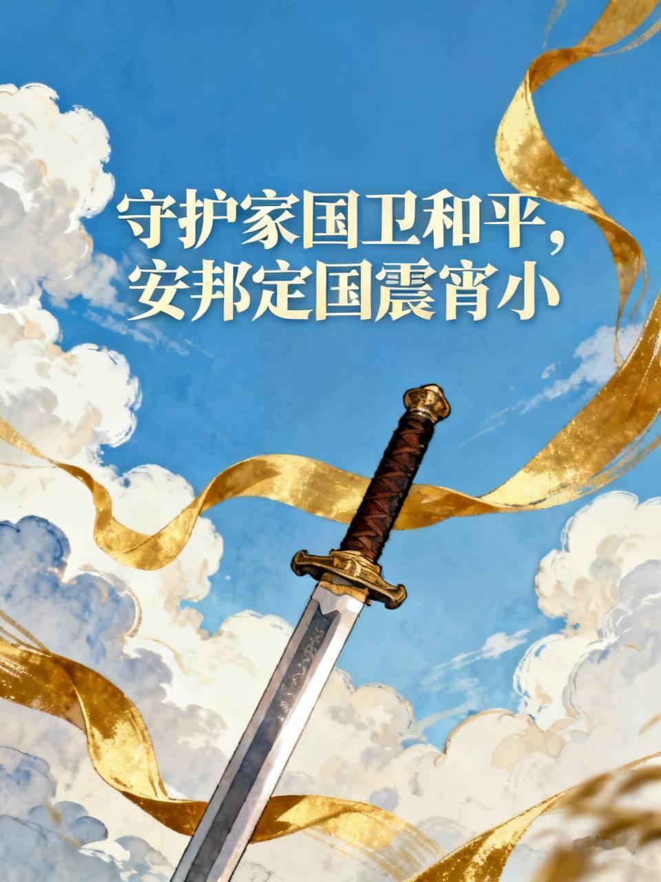 《守护家国卫和平，安邦定国震宵小》
橄榄绿的汗，
为家国。
满腔的热血，
守安宁