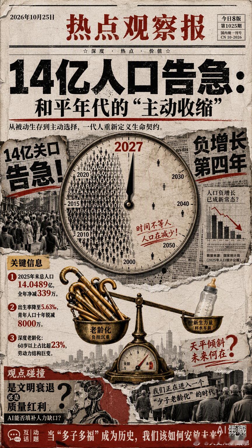 翻过二十四史，人口崩塌的章节总是伴随着烽火连天或饿殍遍野。但这一次，我们正经历一