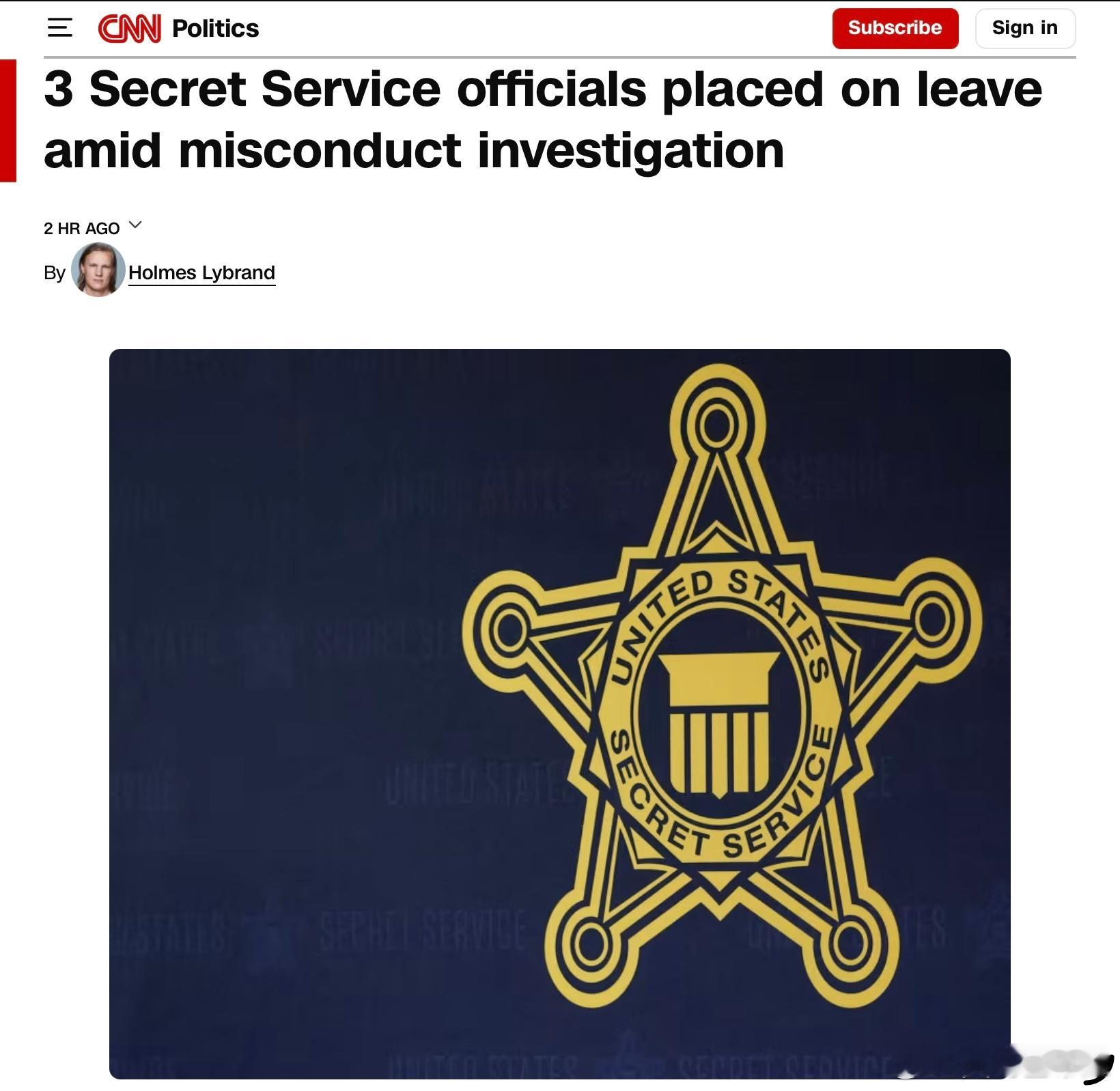 據一位知情人士向CNN透露，包括特勤局的通訊主管在內的三名特勤局官員已被停職，目