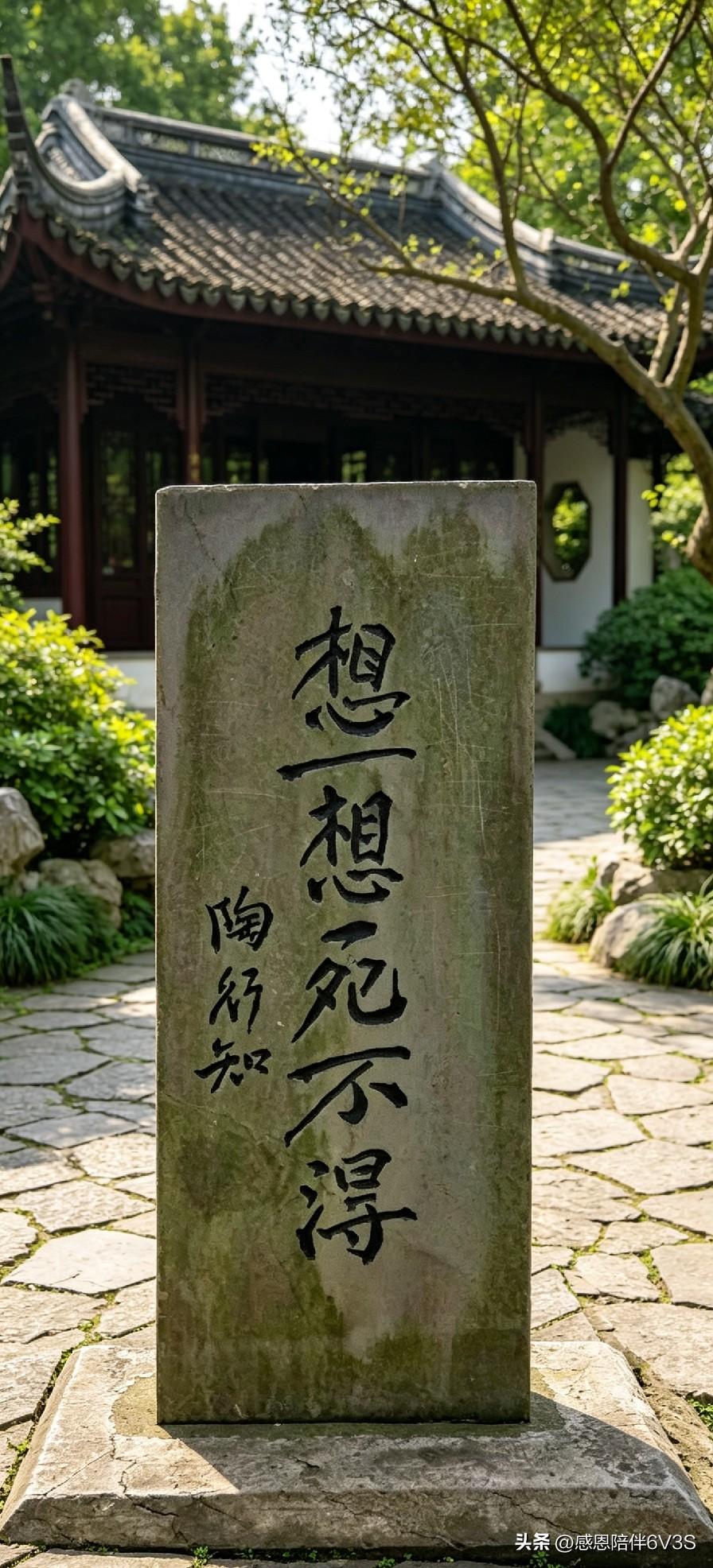 说起陶行知先生那块“想一想死不得”的石碑，我第一次知道的时候愣了下，随即笑了，这