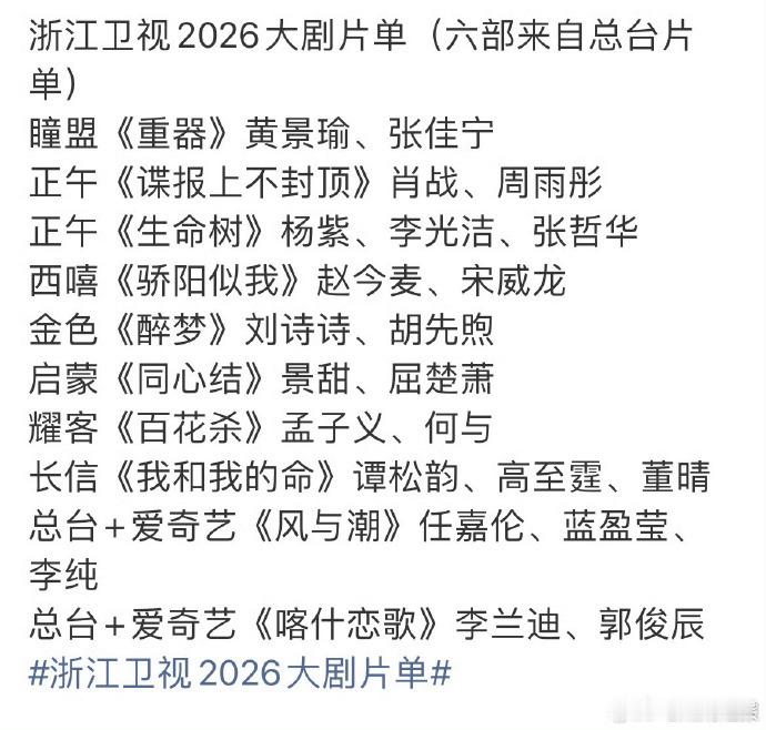 2026总台大剧片单2026总台大剧片单官宣   现实题材暖心上线！《蛮好的人生