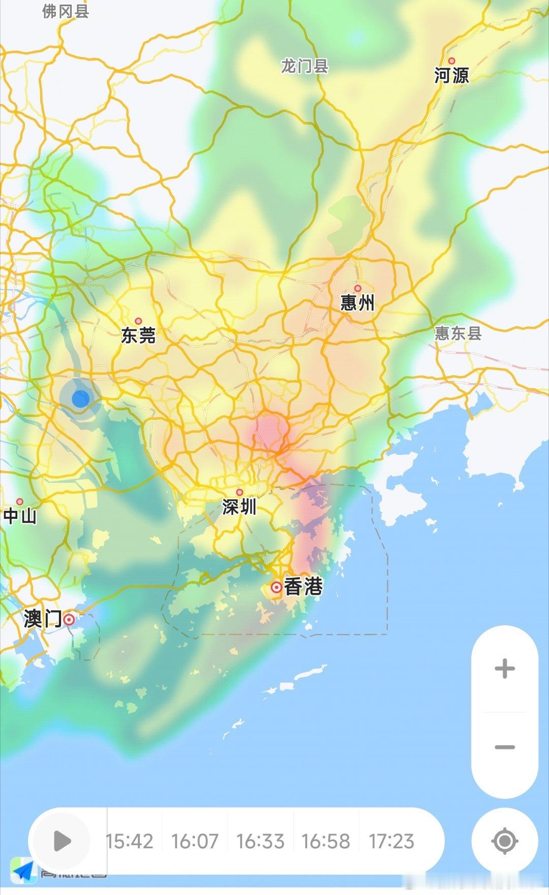 不止深圳暴雨，广州南沙这里也是大风大雨很猛[笑cry]深圳天气突变，看气象图深圳