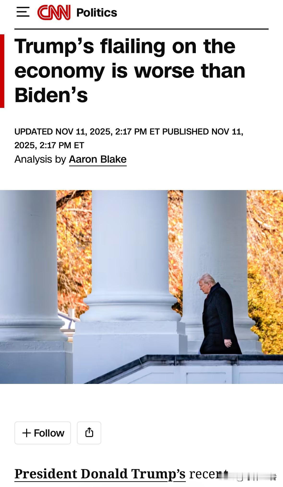 美媒将川普再次入主白宫后的经济数据与拜登任期内进行了比较，得出的结论是川普的经济