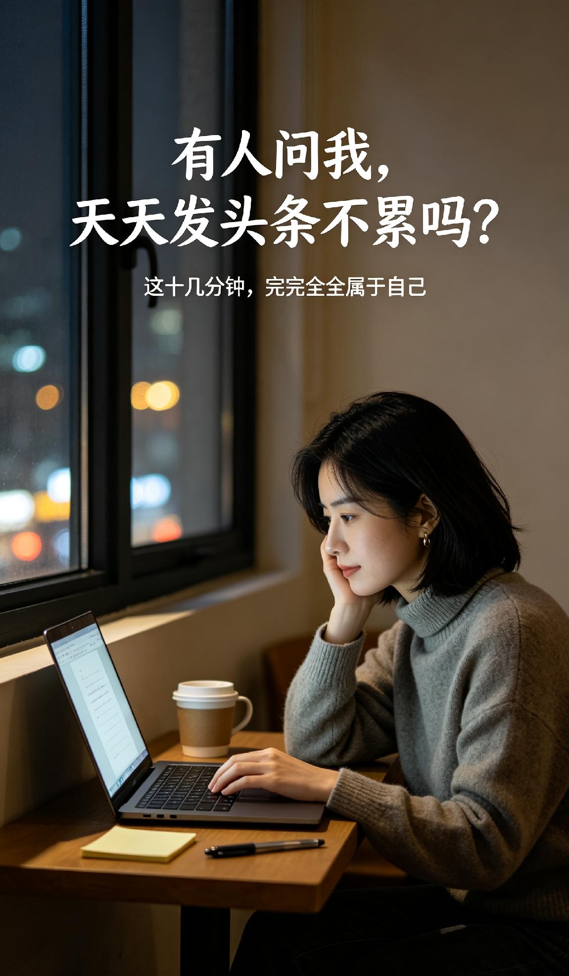 有人问我，天天发头条不累吗？
 
其实早就不是奔着那几分几毛的收益在写了。白天被