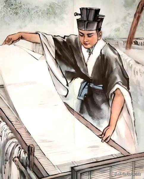 公元105年，东汉宦官蔡伦改进造纸工艺，用树皮、麻头、破布、废渔网造出了便宜好用