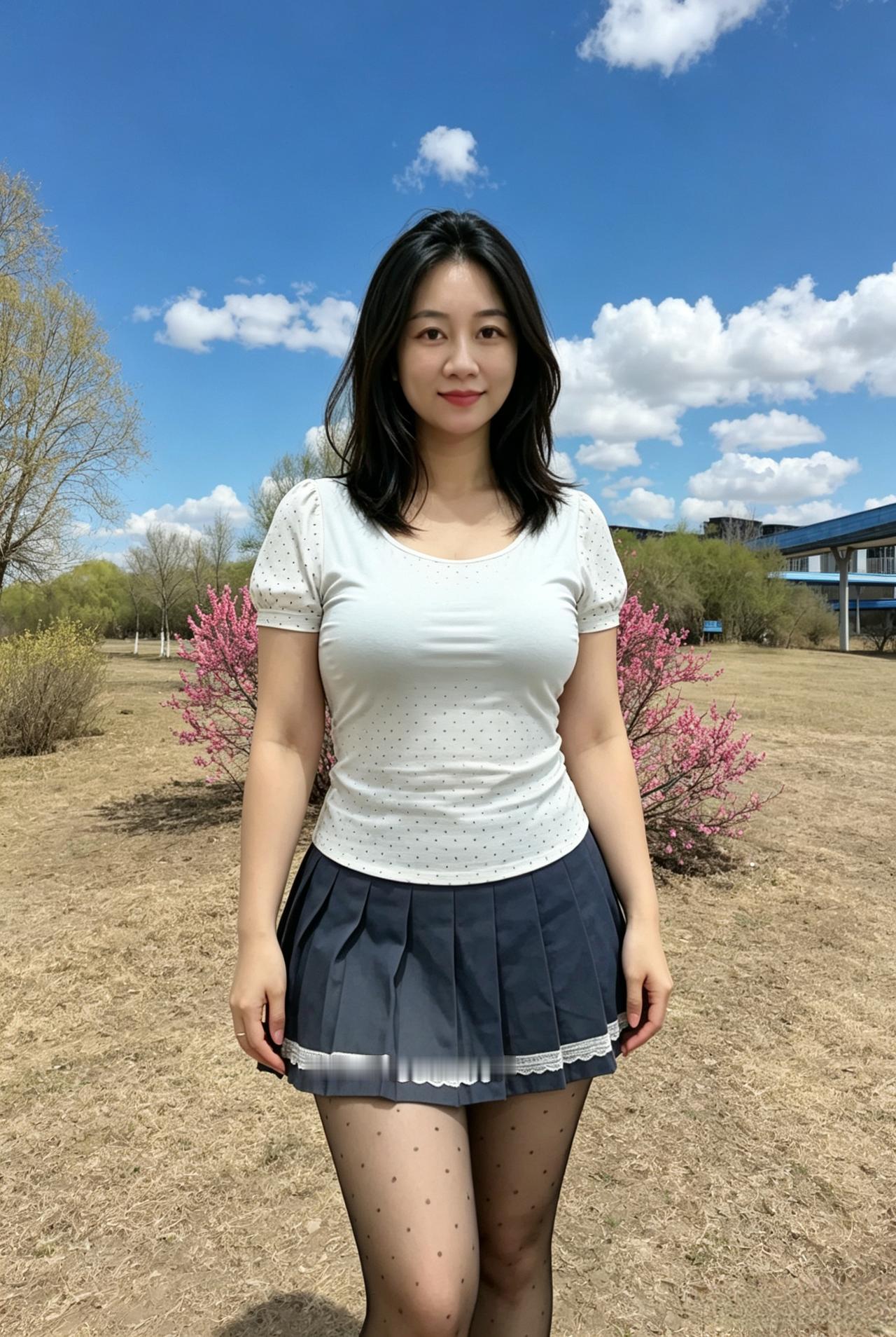 你从春天的背景里走来
带着刚抽芽的树影，和未散尽的云
阳光穿过枝叶，在你肩头
落