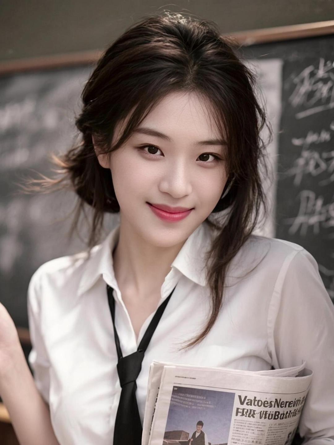 教室的黑板上，粉笔字迹如藤蔓般蔓延，记录着知识的生长。阳光透过窗户，洒在课桌上，