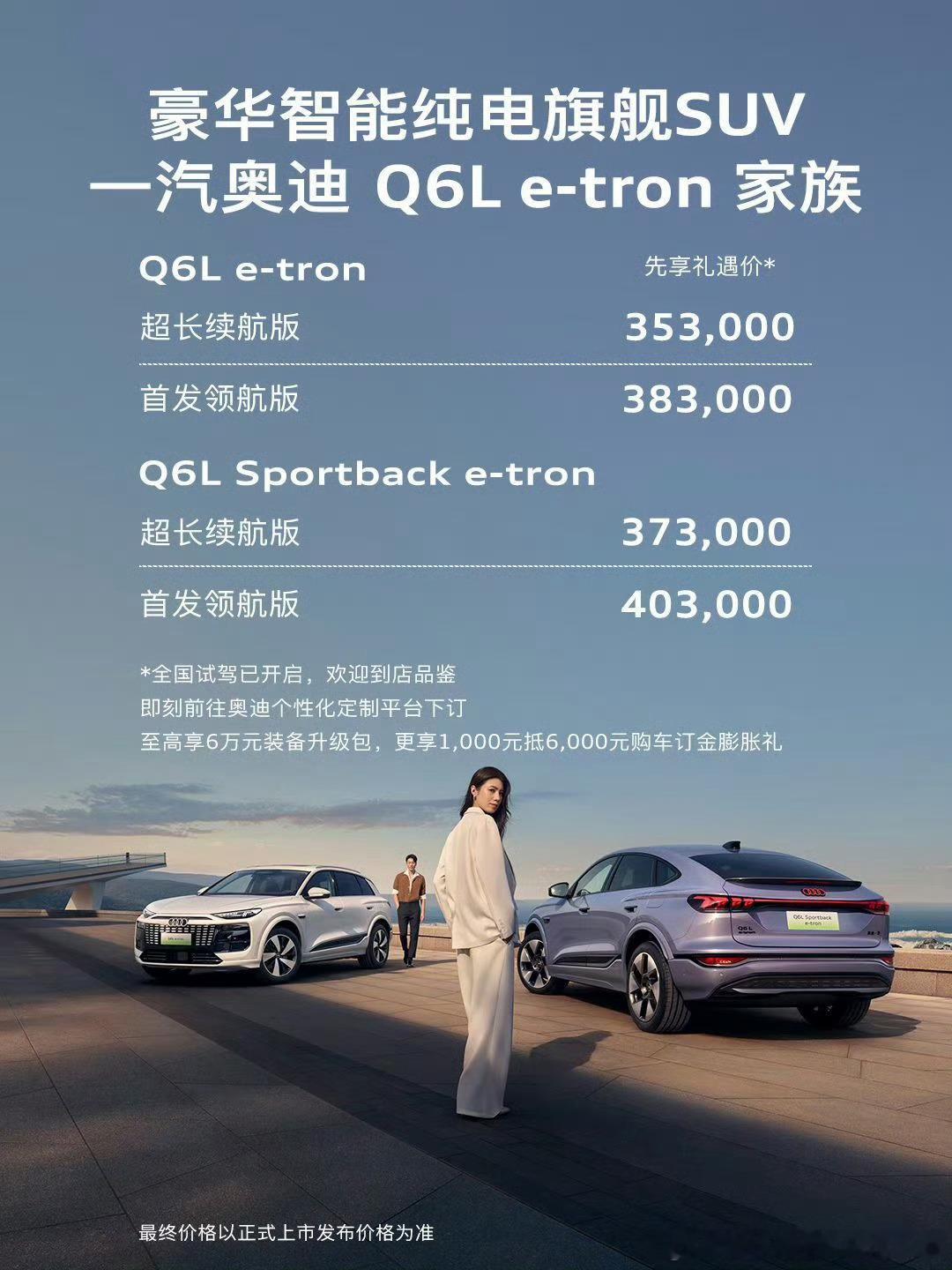 一汽奥迪Q6L e-tron家族，这个价格大家觉得怎么样？奥迪一汽奥迪q6let