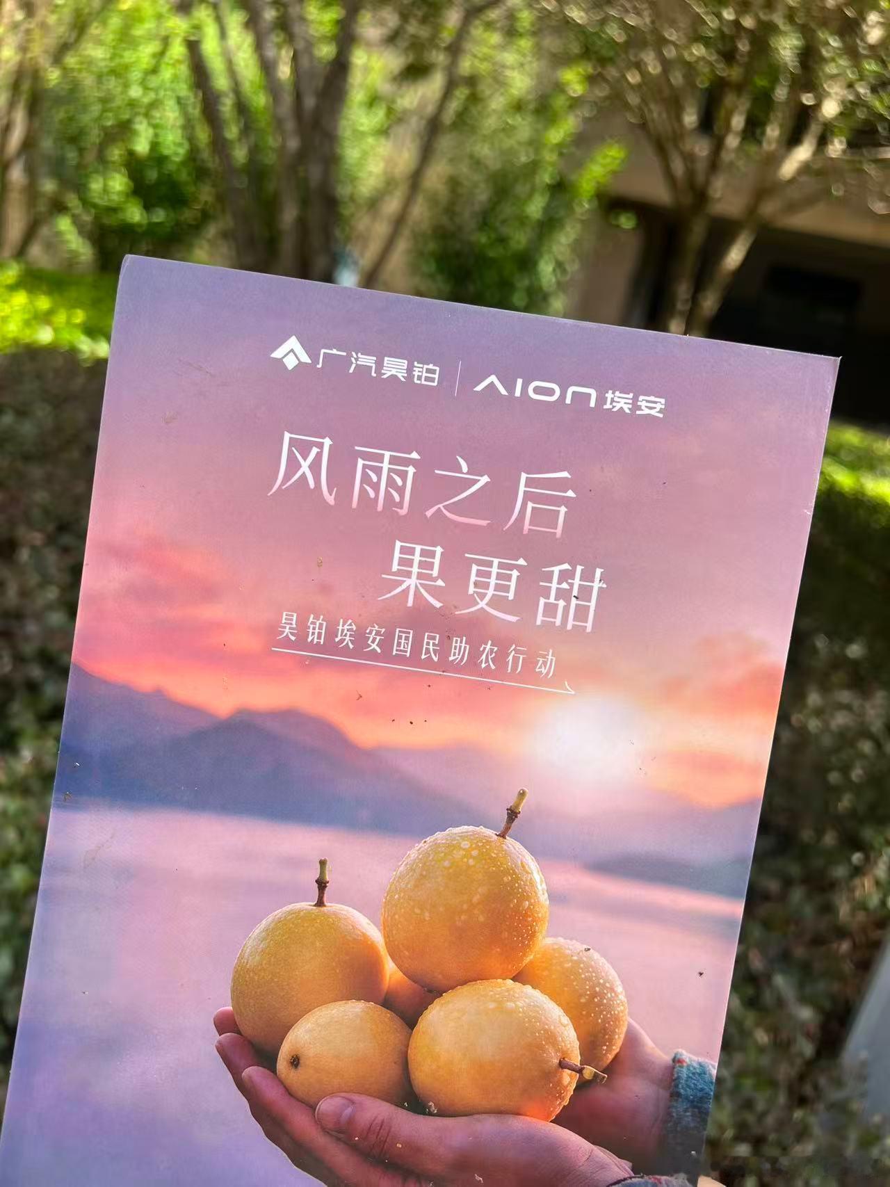 收到广汽昊铂埃安这份爱心百香果礼盒，看完卡片心里暖暖的。前段时间广西遭遇洪涝，不