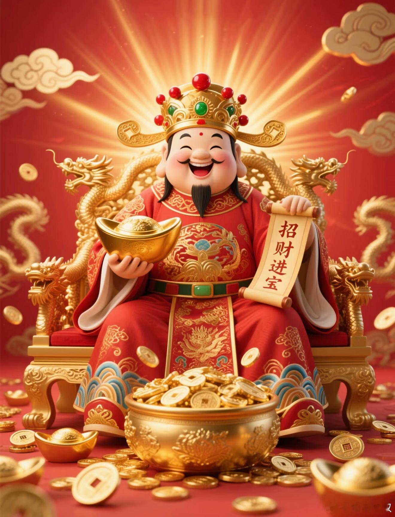财神到，福财两旺财运亨通、家运兴旺，赚钱顺利、家人安康。求财不伤运、聚财不招灾，