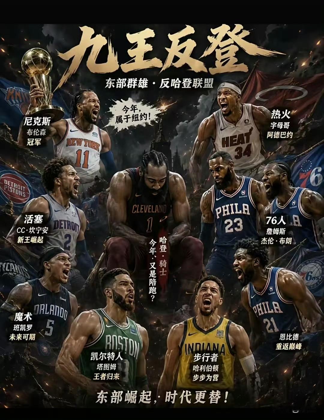 哈登怎么这么倒霉！
九王反登！哈登又迎来地狱难度！
随着詹姆斯正式入驻76人，东
