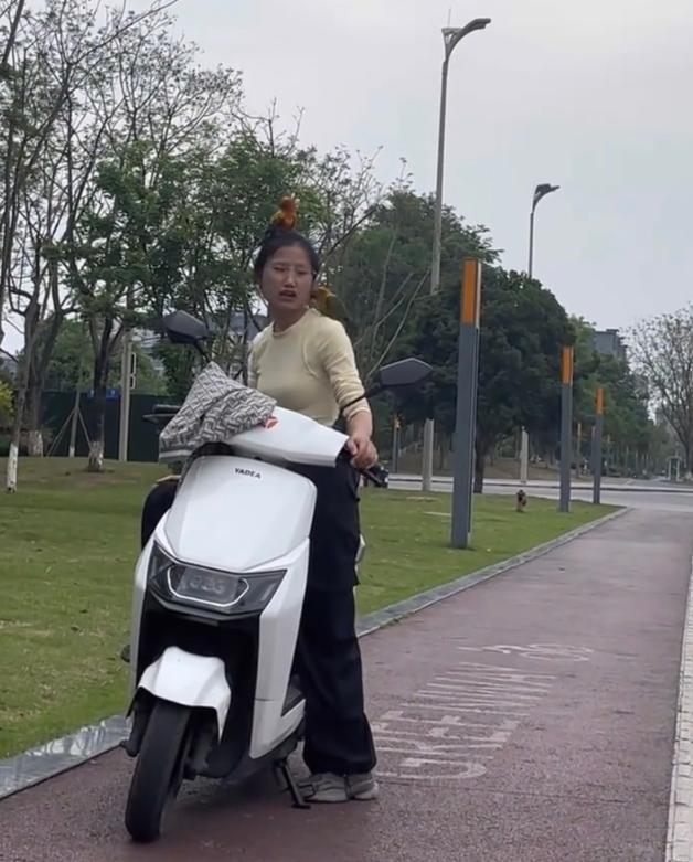 成都一位女子带着两只鹦鹉外出放飞，玩够了喊它们回来，喊了好几遍没人理，她火气上来