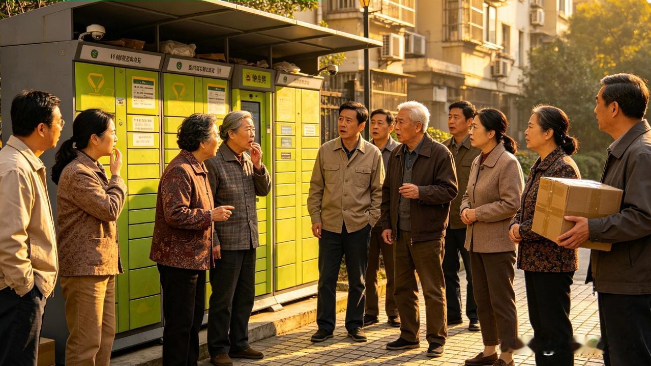 谁能想到，小区快递柜旁一个没写名字、只画了笑脸的快递，居然引得半栋楼居民围观看热