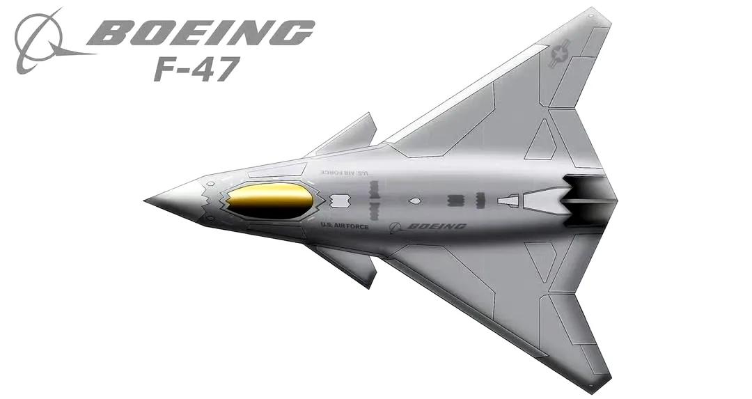 老美六代机F-47的效果图出来了，终于不再是云雾缭绕的艺术照了。

前面真的长着