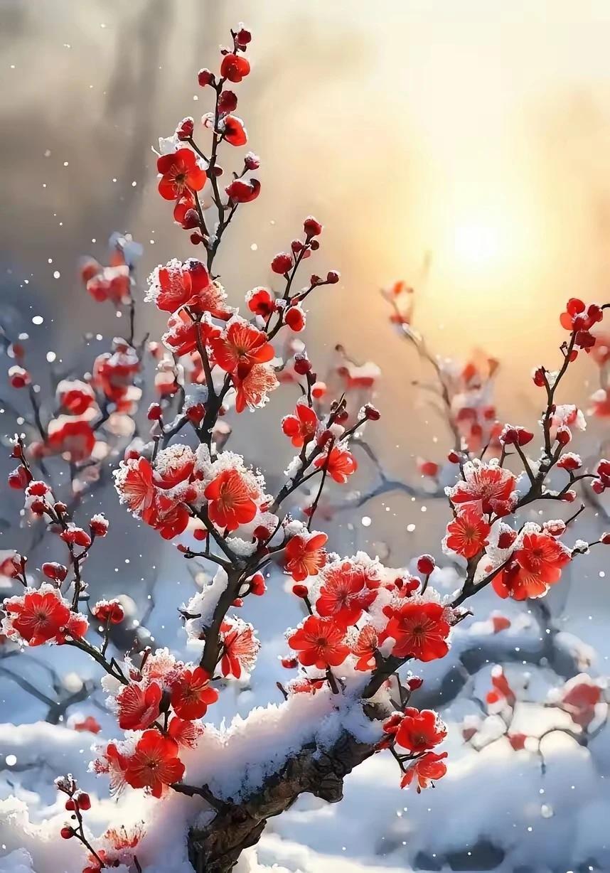 上联：红梅朵朵傲冬雪
下联：梧桐瑟瑟凝秋露