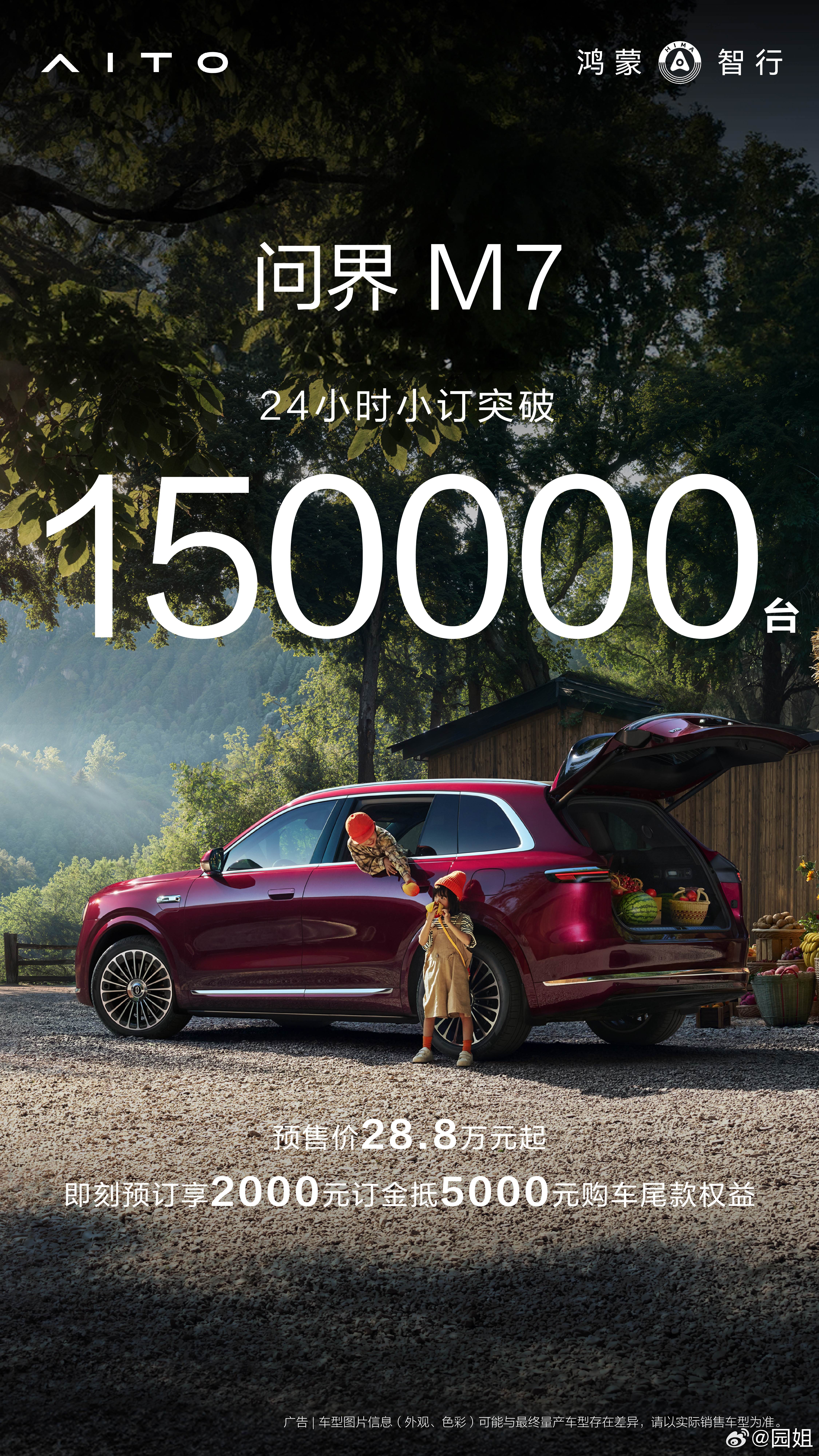 问界M7这波真是卖疯了，24小时小订150000台，用不了多久就会成为街车了[哆