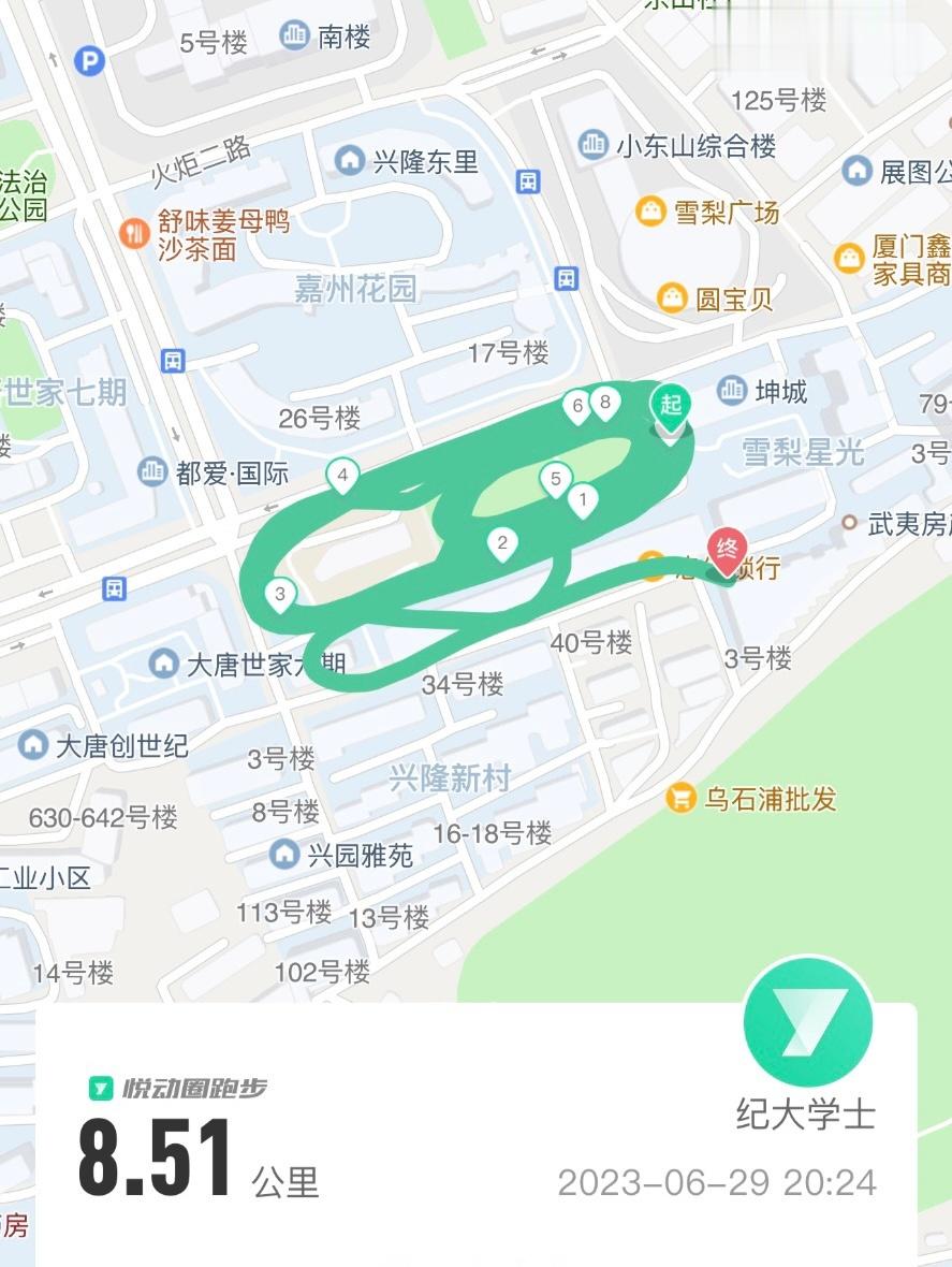 今日8.51km｜让运动成为习惯 #厦门跑步#  ​​​