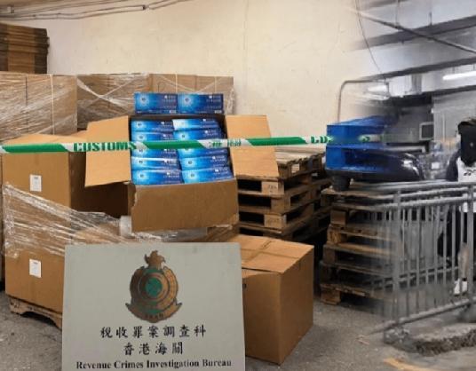 香港海关税收罪案调查科今日（13日）在粉岭采取反私烟行动，捣破一个私烟包装及储存