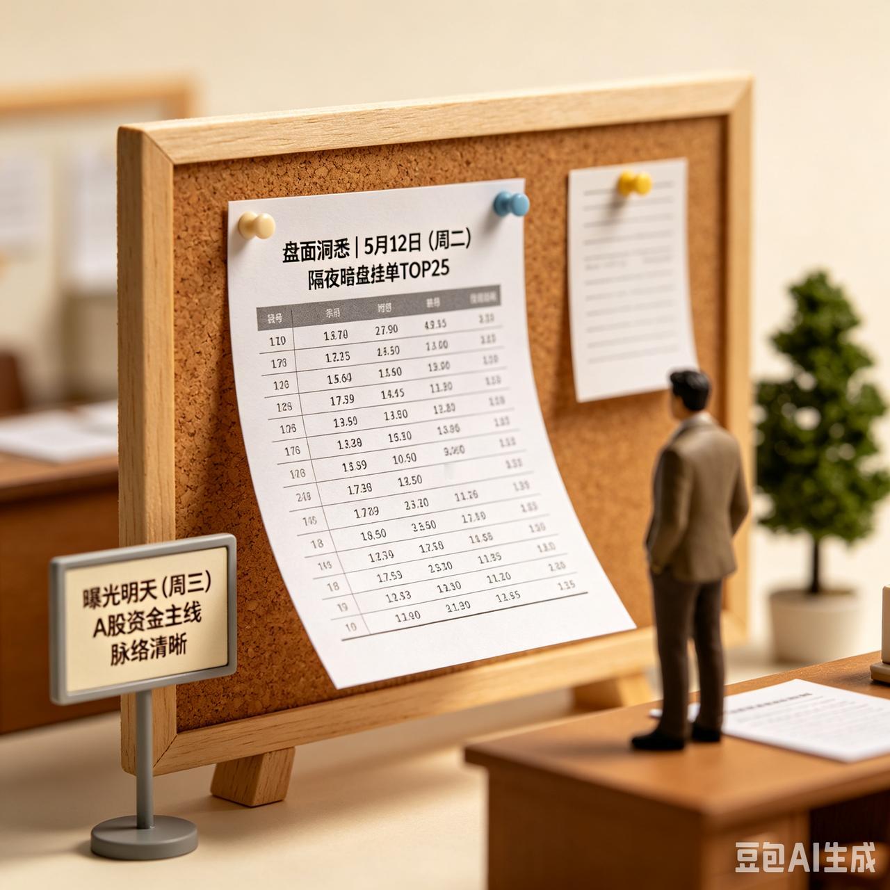 盘面洞悉｜5月12日（周二）隔夜暗盘挂单TOP25，曝光明天（ 周三）A股资金主